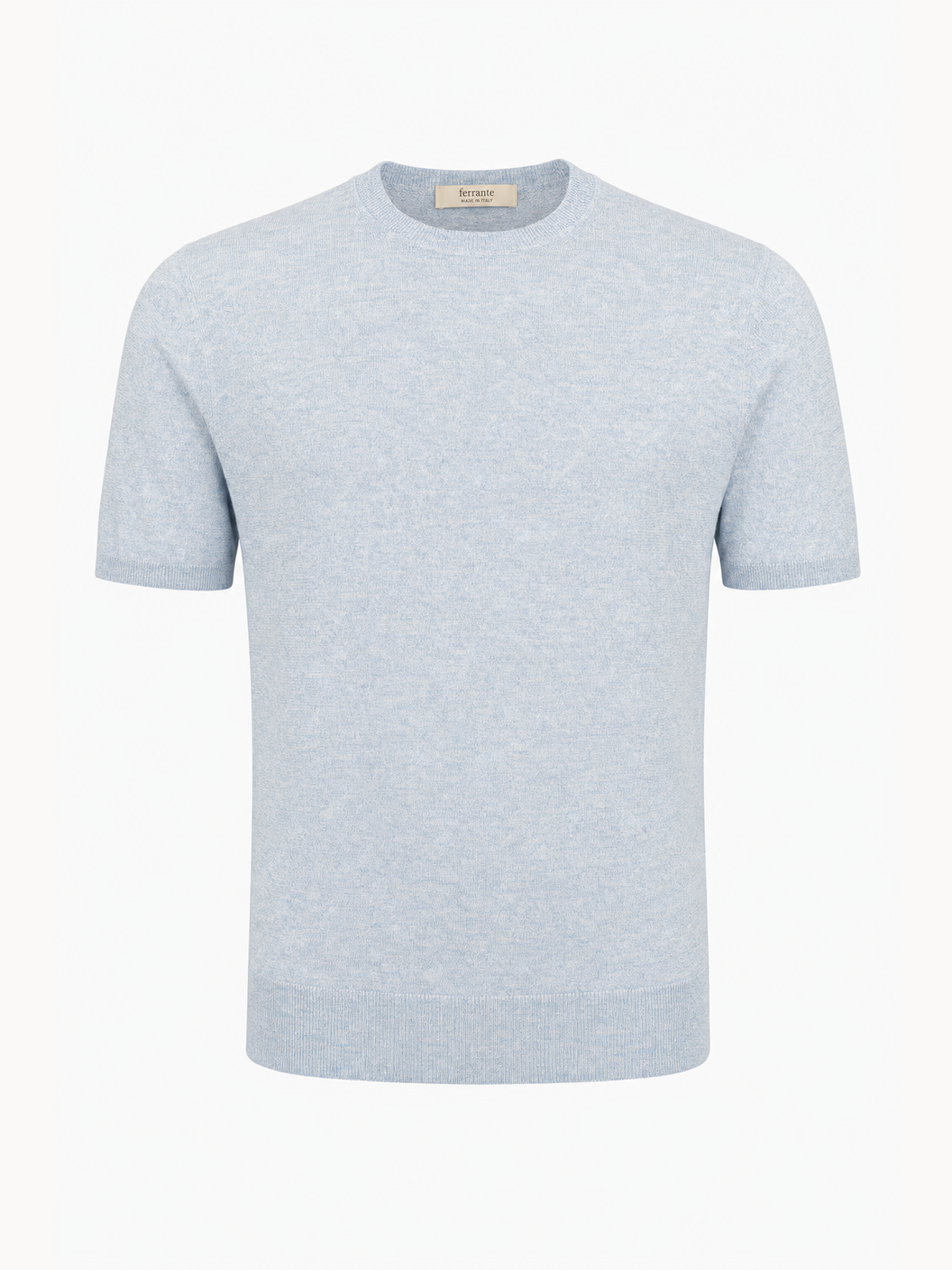 Ferrante Linen T-Shirt – Blue - Ghost Mannequin Front