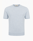 Ferrante Linen T-Shirt – Blue - Ghost Mannequin Front