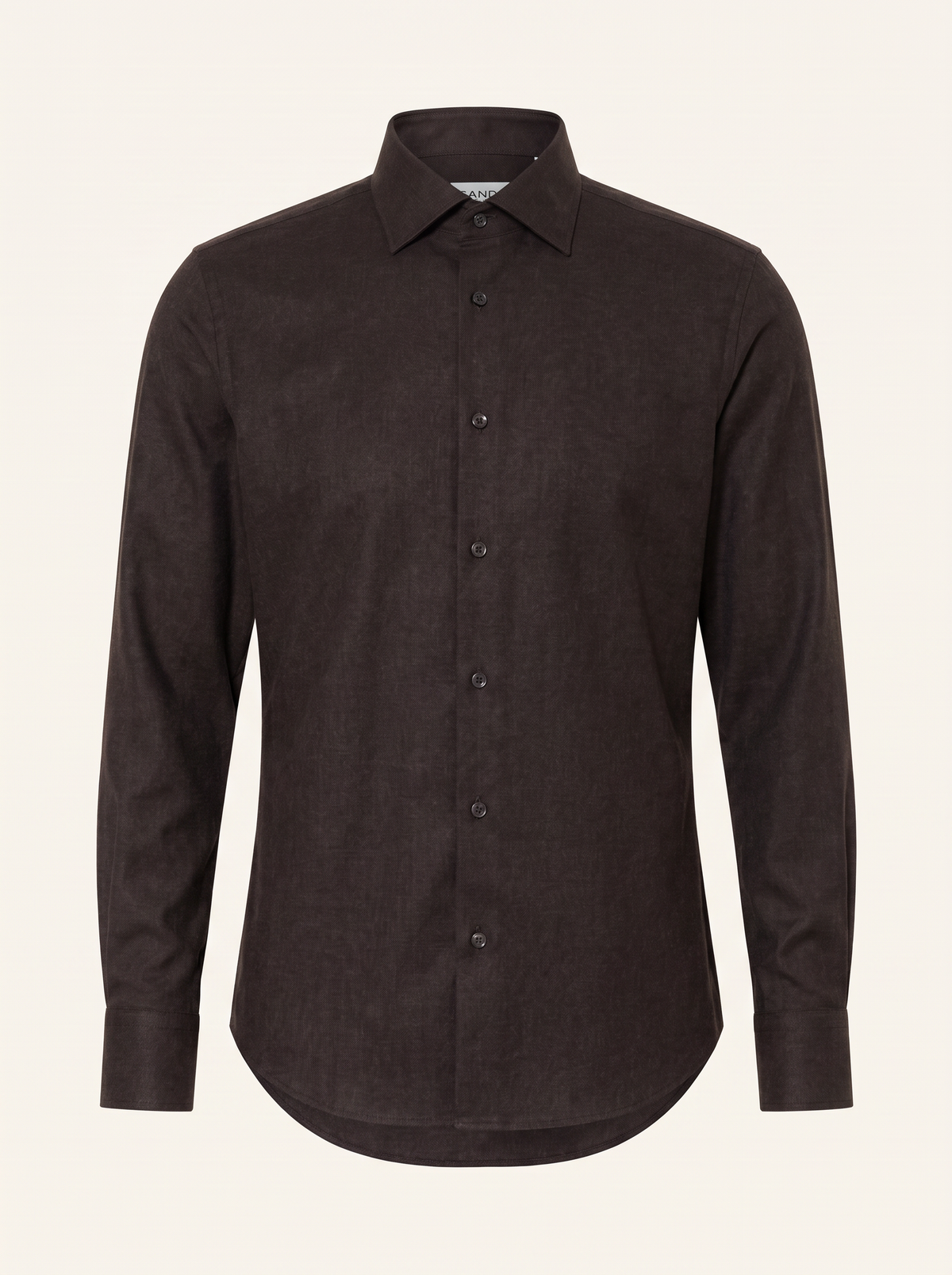GORDON SC VIRGIN WOOL SHIRT – DARK BROWN MELANGE - Ghost Front