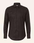 GORDON SC VIRGIN WOOL SHIRT – DARK BROWN MELANGE - Ghost Front