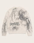 DRAWINGS CARDIGAN - DOM REBEL – IVORY - Ghost Mannequin Back