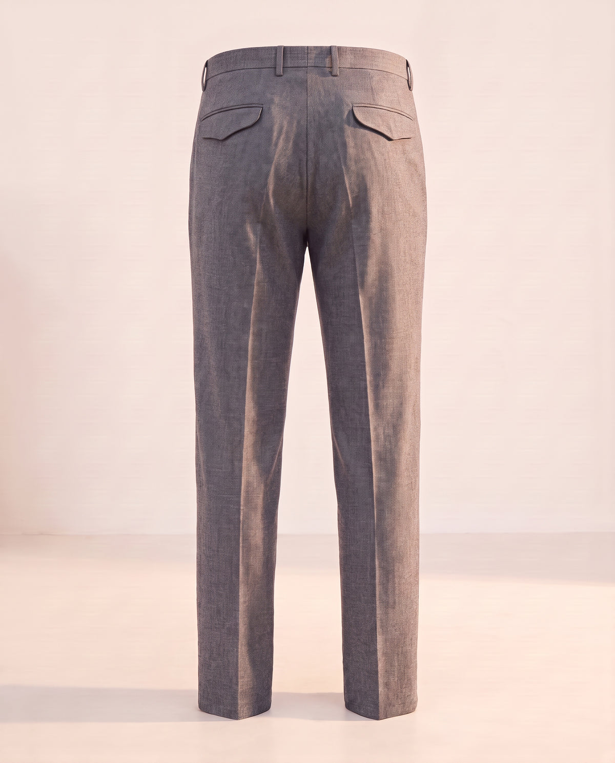 Briglia BG21 Mélange Pleated Trouser – GREY - Ghost Mannequin Back