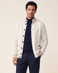 FRADI Milk/Beige Button Cardigan – MILK/BEIGE - Hero Front