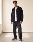 BOUCLÉ OVERSHIRT - LES DEUX – BLACK - Full Front Model