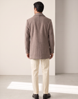 FERRANTE EXTRAFINE MERINO WOOL DIAMOND JACQUARD CREWNECK – ANTHRACITE - Full Back Model