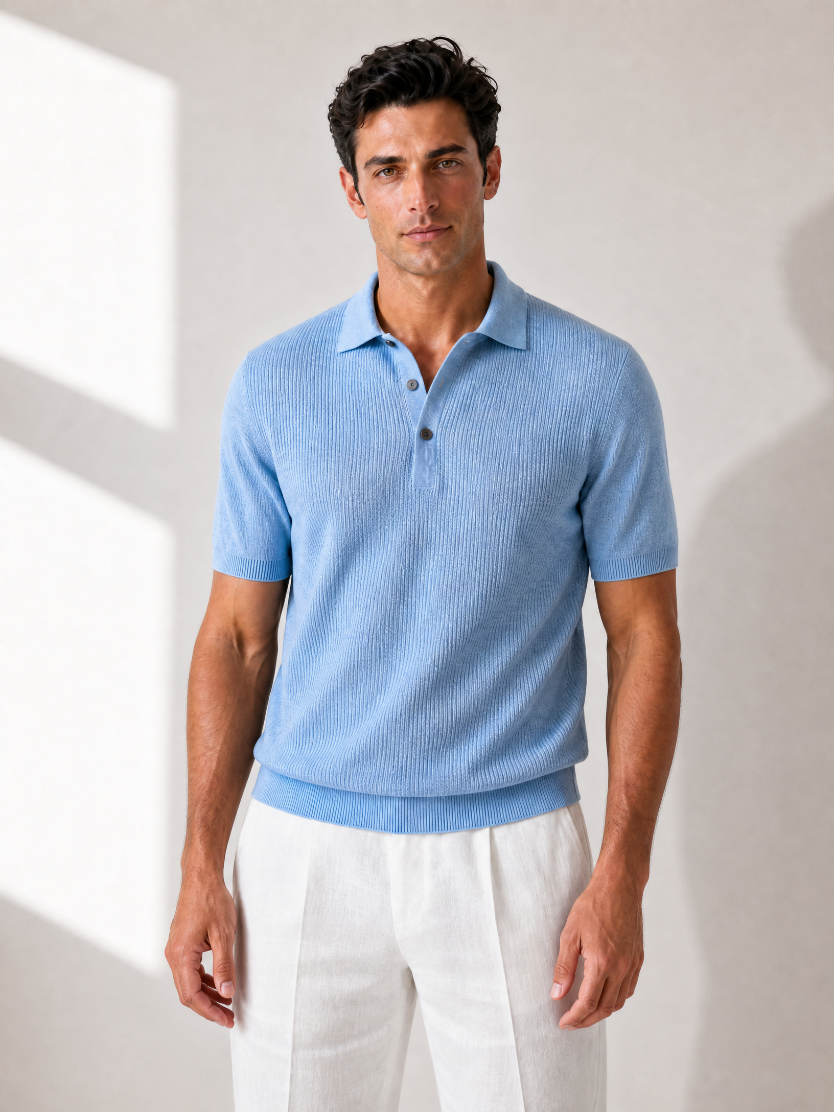 SAND Knit Johnny Collar – SKY - Hero Front