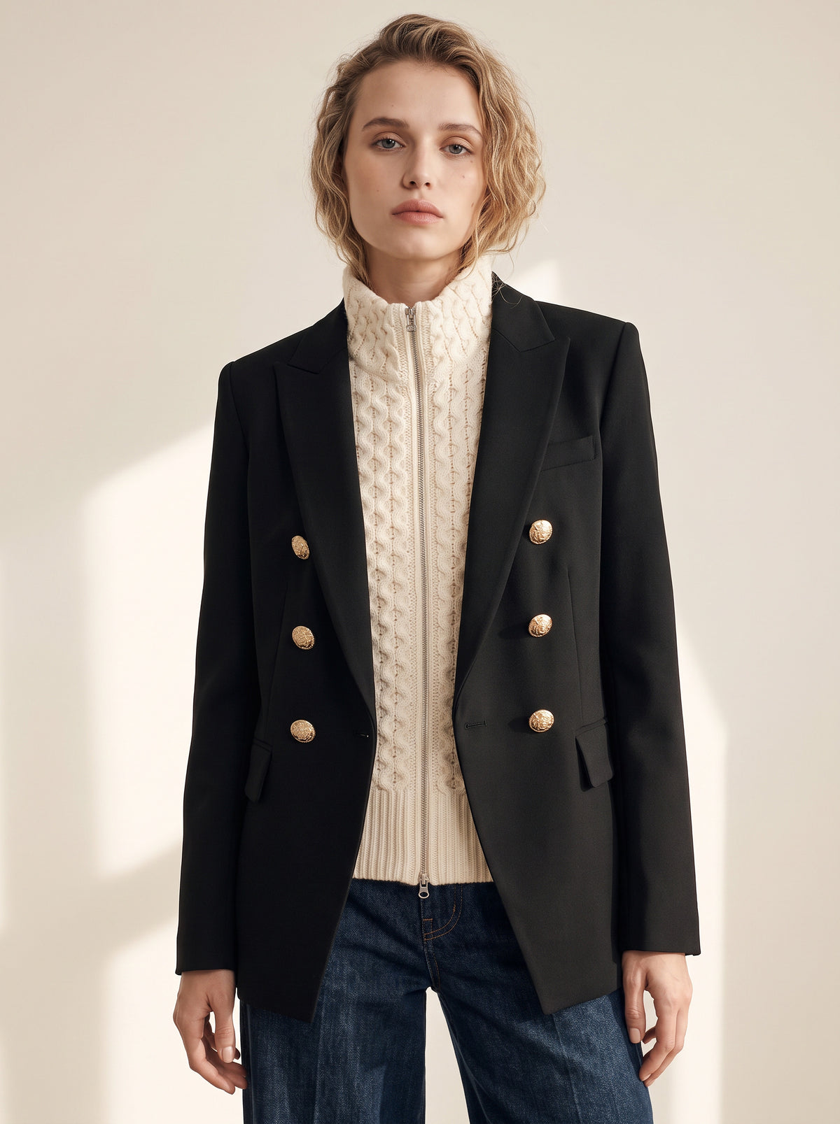 Upstate Wool Dickey — Ivory – IVORY - Hero Front