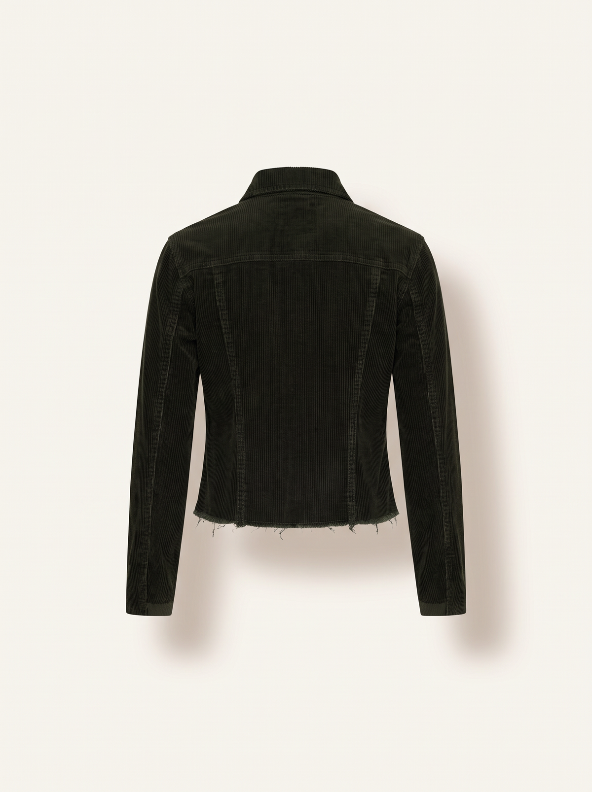 L’AGENCE Janelle Corduroy Jacket – ARMY - Ghost Mannequin Back