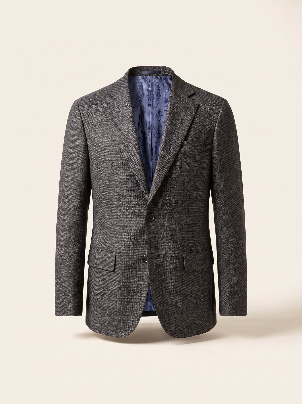 Star Napoli Textured Blazer – SAND – SMOKY GREY - Ghost Front