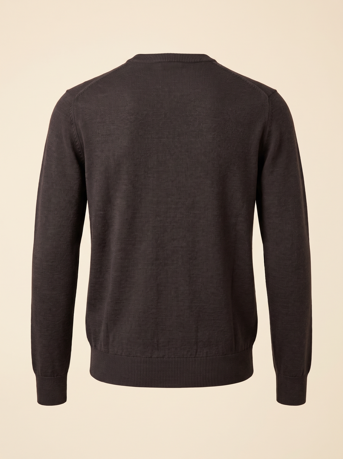 FERRANTE EXTRAFINE MERINO WOOL DIAMOND JACQUARD CREWNECK – ANTHRACITE - Ghost Mannequin Back
