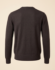 FERRANTE EXTRAFINE MERINO WOOL DIAMOND JACQUARD CREWNECK – ANTHRACITE - Ghost Mannequin Back