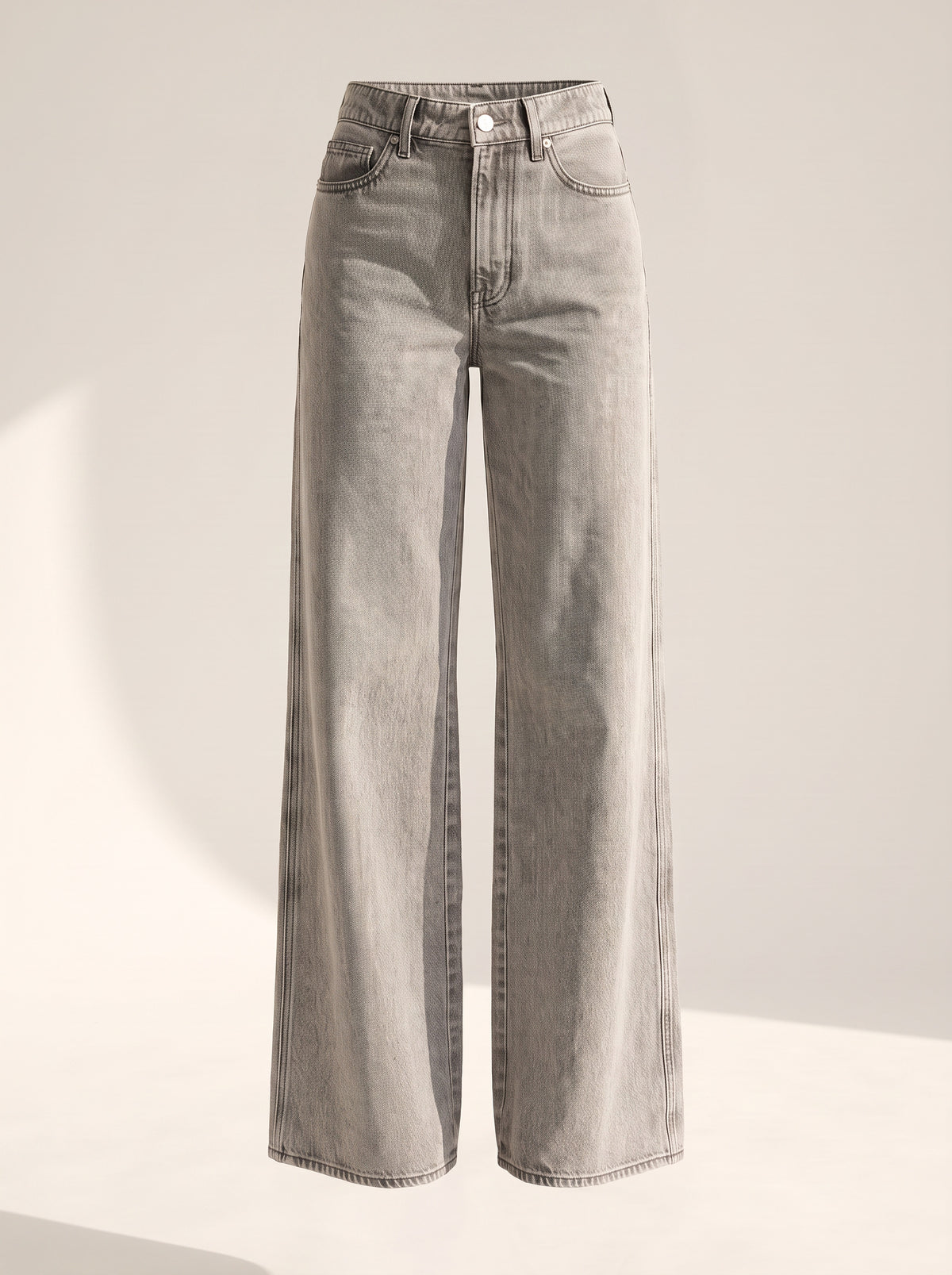 Kasey Mid-Rise Wide-Leg Jean — Backroad Grey – BACKROAD GREY - Ghost Front