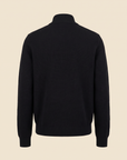 RICE STITCH FULL-ZIP CARDIGAN – BLACK - Ghost Back