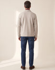 Gran Sasso Extra-Fine Merino Mock Neck — Burgundy - BURGUNDY - Full Back Model