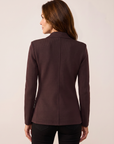 Amelia Knit Blazer – DARK JAVA/GOLD - Hero Back