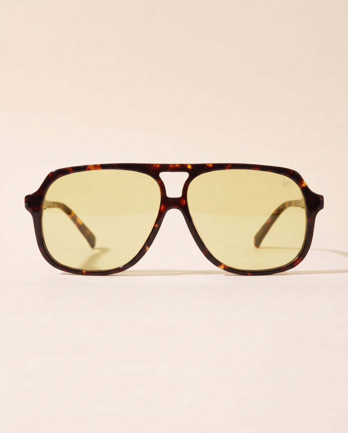 Vintage Frames King Size Brown Tortoise Acetate – Yellow – BROWN TORTOISE / YELLOW - Front hero
