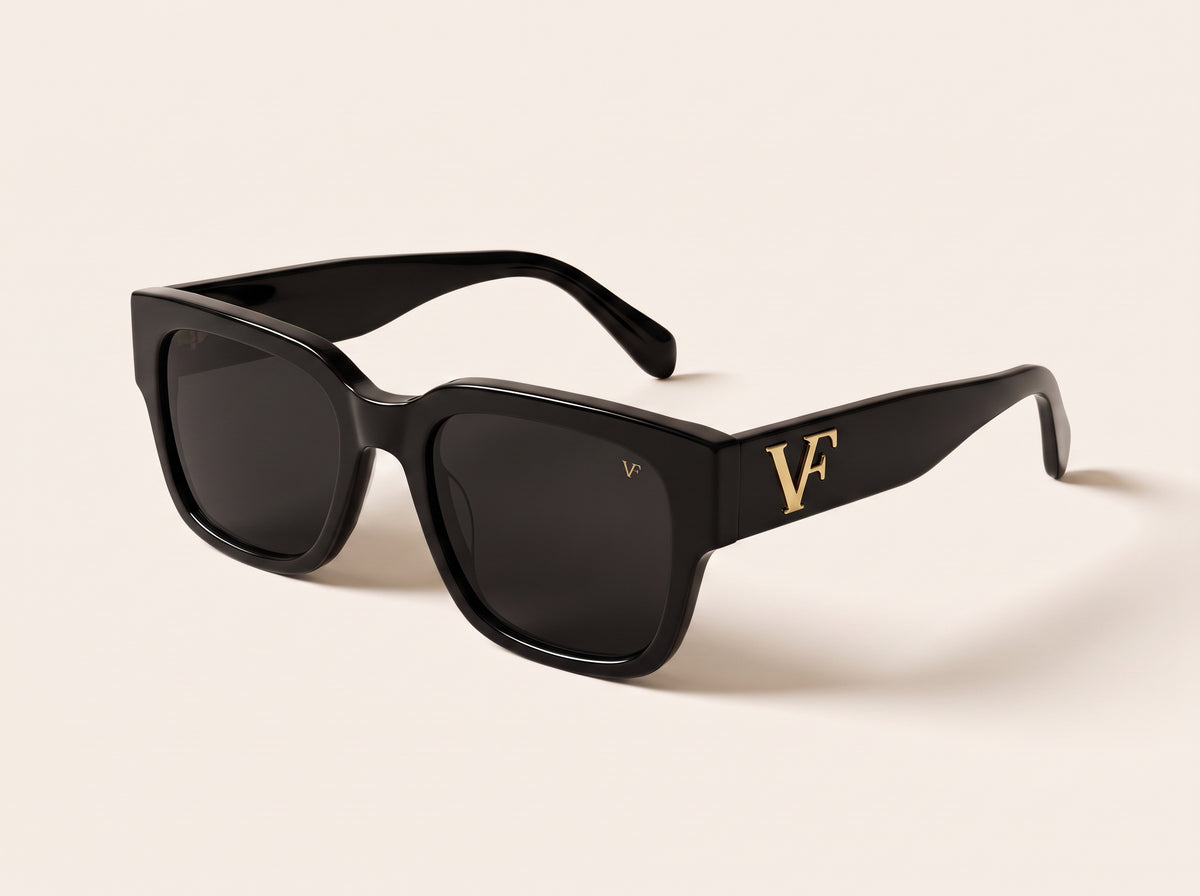 Vintage Frames VF Heir Black Acetate – Black – BLACK / BLACK - Three-quarter
