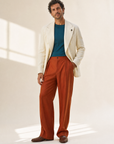 DB Knit Peak Lapel Blazer Gabriele Pasini – IVORY - Full Front Model