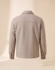 Aiden Micro-Check Zip Shirt Jacket – SAND – CREAM CHARCOAL - Ghost Back