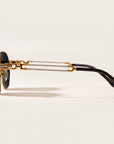 Vintage Frames Detroit Player XL Double Rope Edition 18KT Two-Tone Gold – Black – YELLOW / WHITE GOLD / BLACK - Side profile