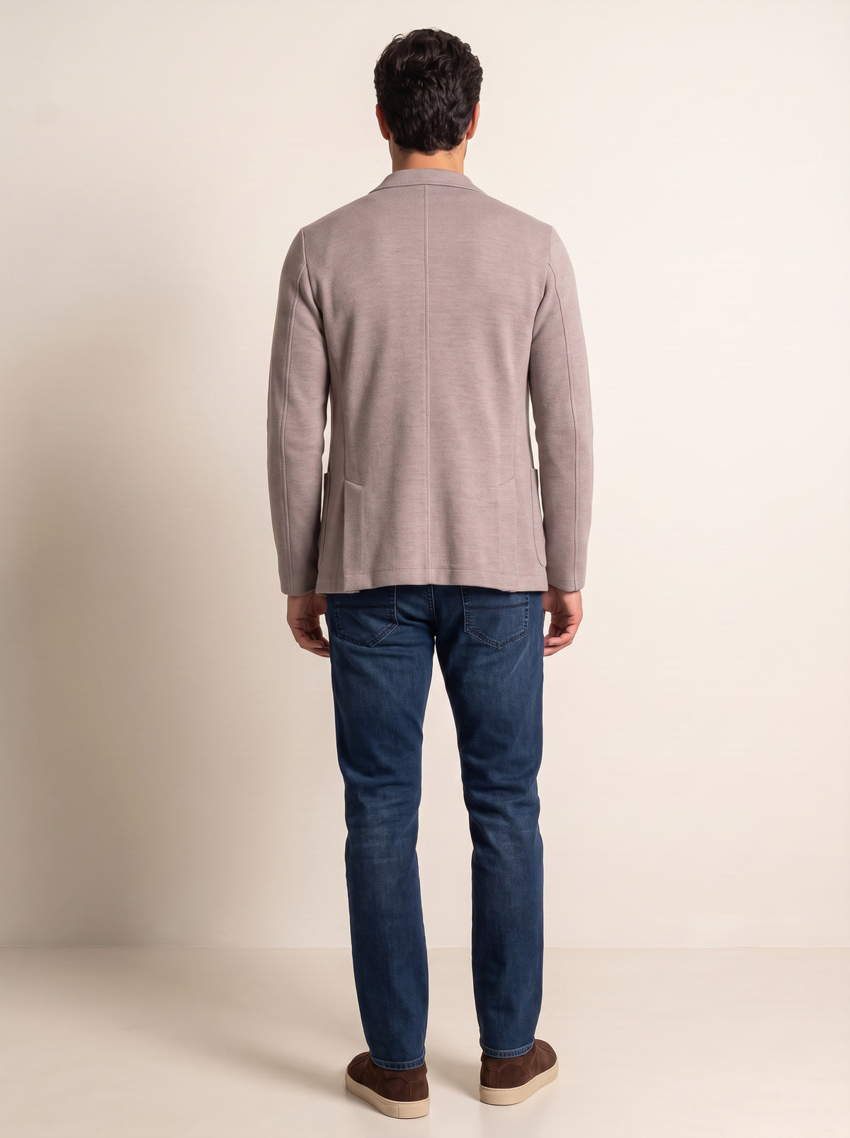 MICHELANGELO NAVY USED R-ELAX JEANS - BLUE – BLUE - Full Back Model