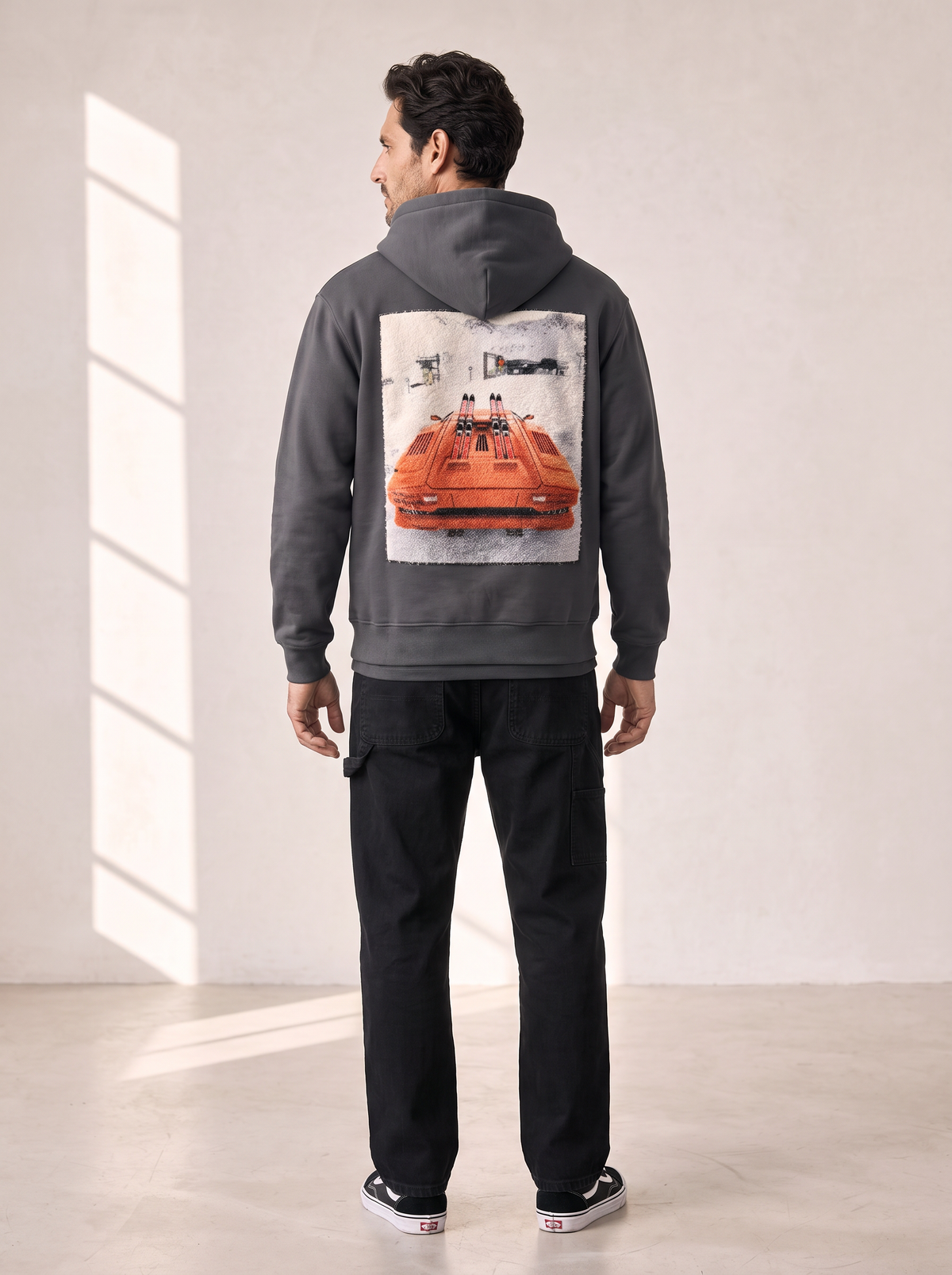ORANGE JUICE MOUTON PRINT HOODIE - BASTILLE – ANTRAX - Full Body Back