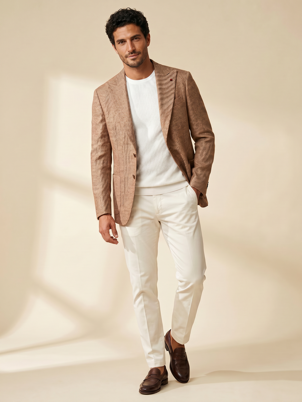 Fugàto Patch Pocket Linen Soft Blazer – Copper - Full Body Front