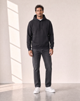 SKATE C ALCANTERA PRINT HOODIE - BASTILLE – BLACK - Full Body Front