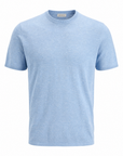 SAND Linen Crewneck T-Shirt – SKY - Ghost Mannequin Front