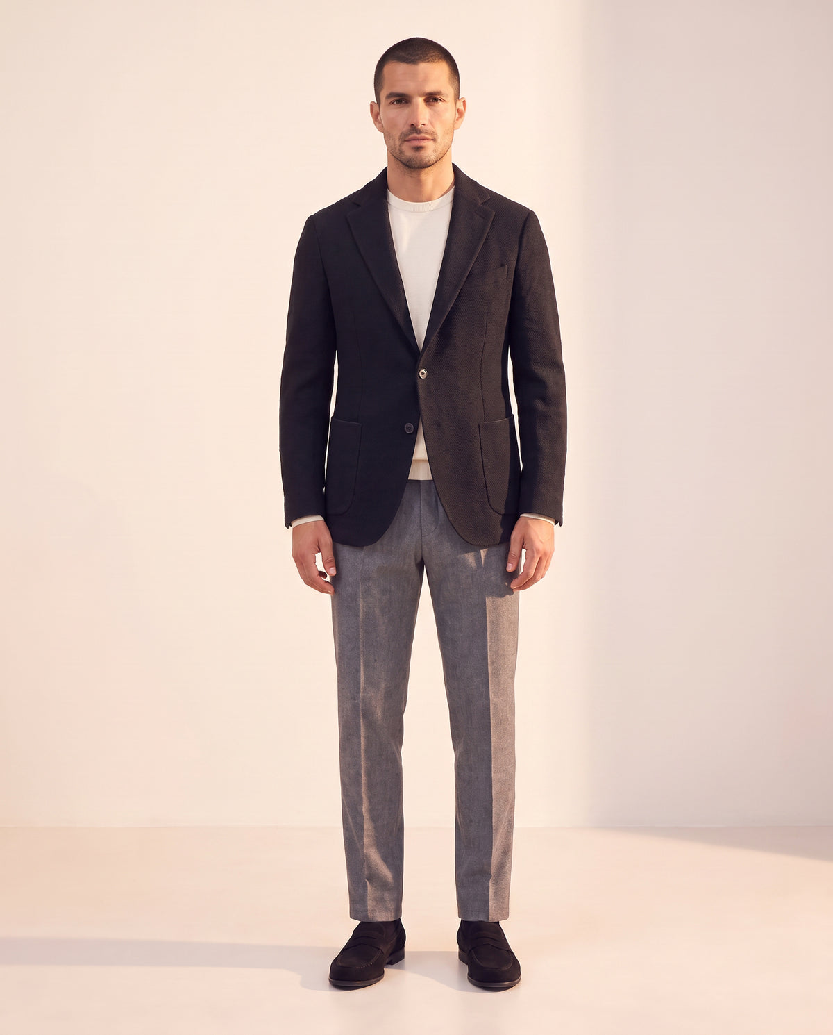 Circolo 1901 Wool Blazer – BLACK - Full Front Model