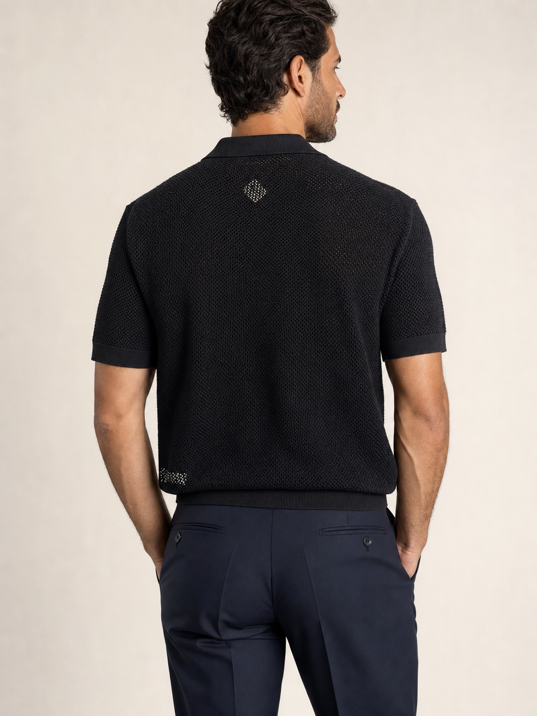 Tagliatore Tilley Knit Polo Black — Image 4
