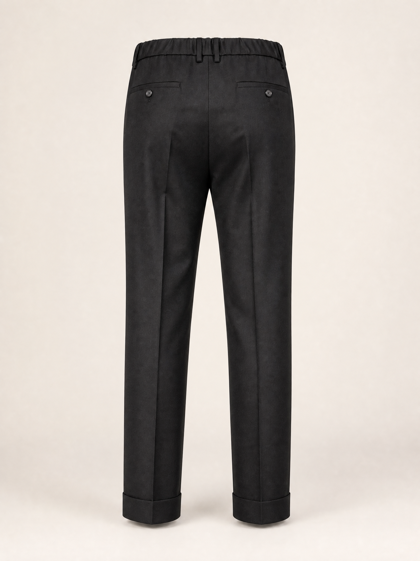 Briglia Isolas Drawstring Dress Pant – BLACK - Ghost Mannequin Back
