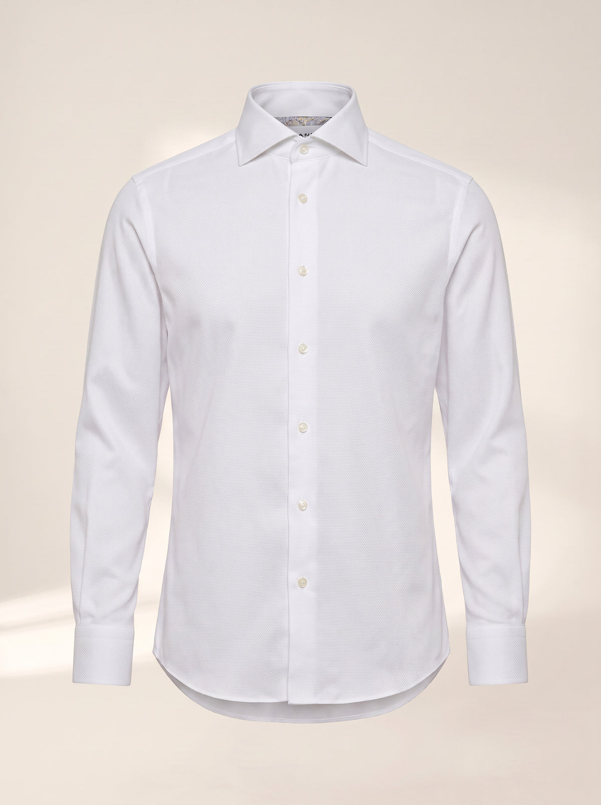 Gordon Textured Shirt – SAND – WHITE - Ghost Front