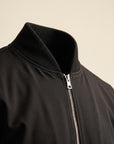 FRADI Barry Zip Bomber – BLACK - Collar Zip Detail