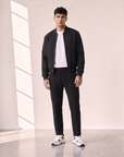 COMO TAPERED DRAWSTRING PANTS - LES DEUX – BLACK - Full Front Model