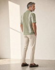 Ferrante Knit Stripe SS Full Button – Green - Ghost Front
