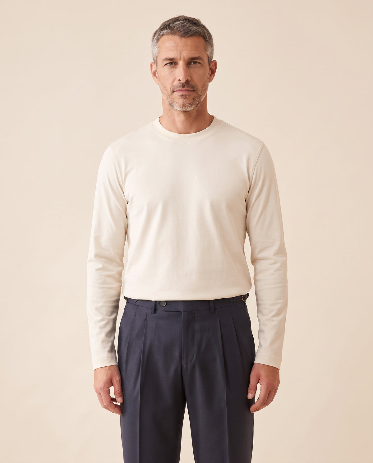 Circolo 1901 Cashmere-Touch Long-Sleeve Crewneck – OFF WHITE - Hero Front