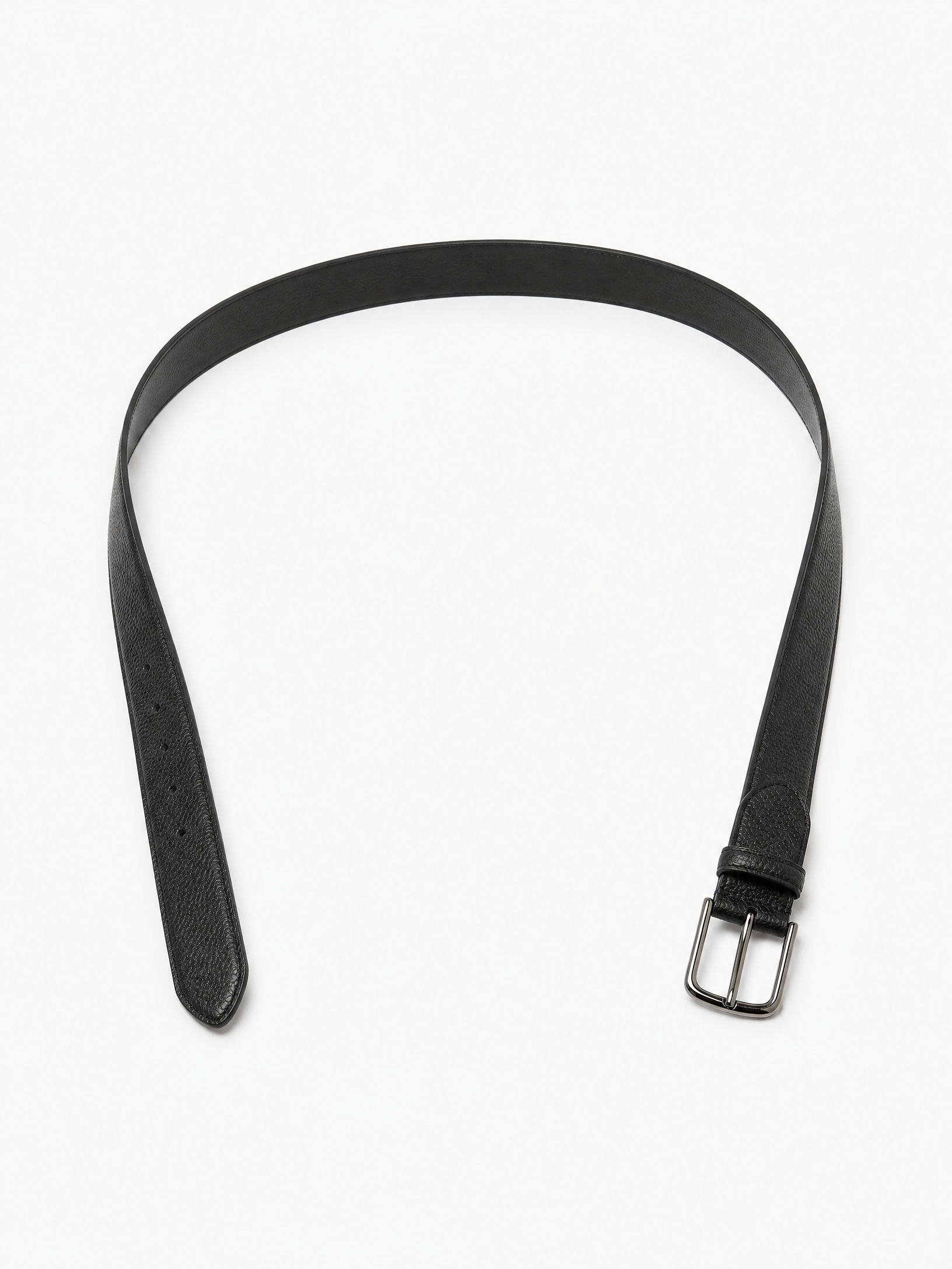 Paolo Vitale Pebbled Leather Belt – BLACK - Opened Full Belt
