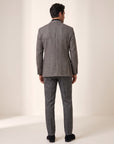 Brandon Glen-Plaid Trousers – SAND – DARK GREY - Full Body Back