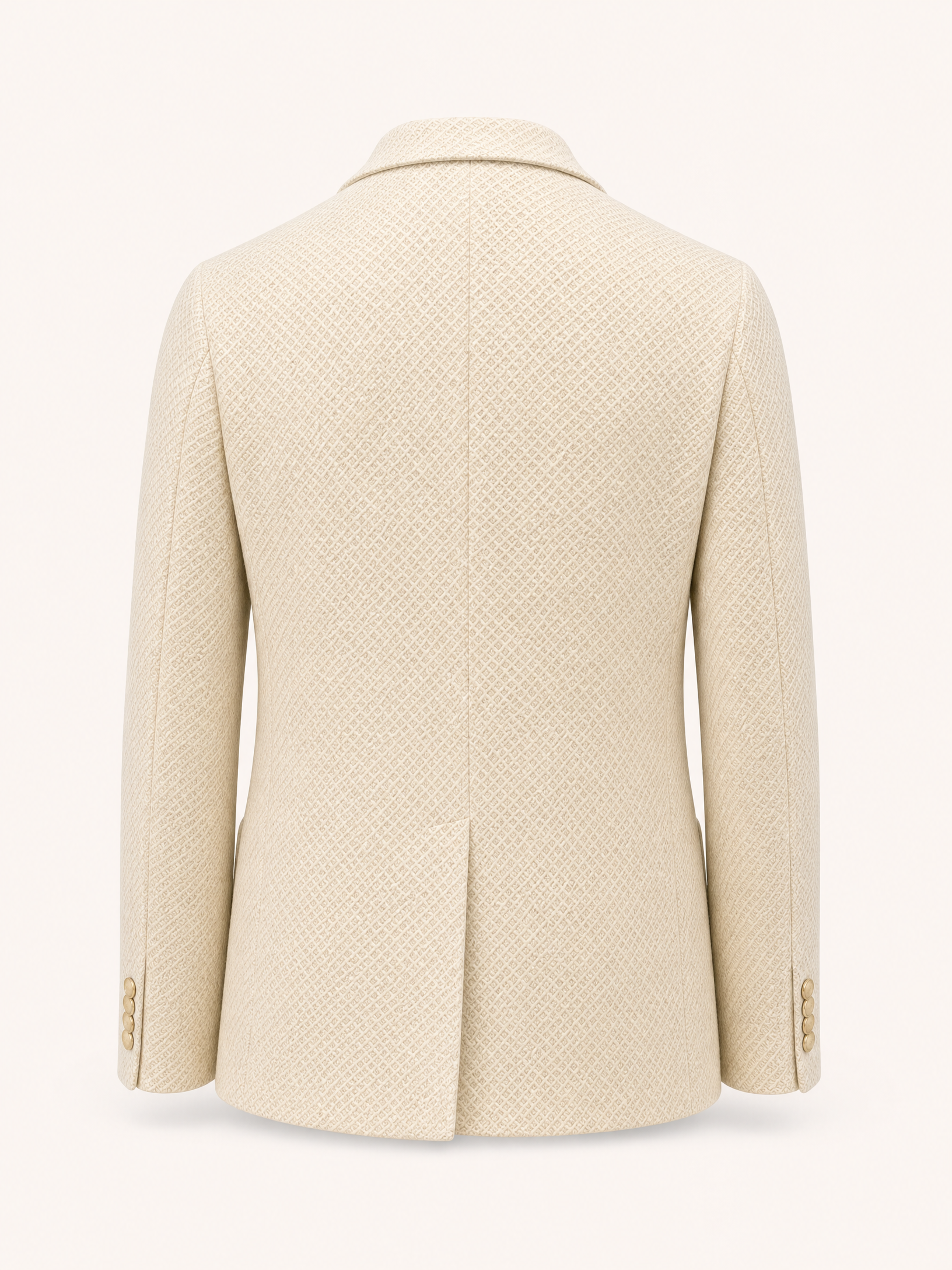 Tagliatore Textured Knit SB Blazer – CREAM - Ghost Mannequin Back