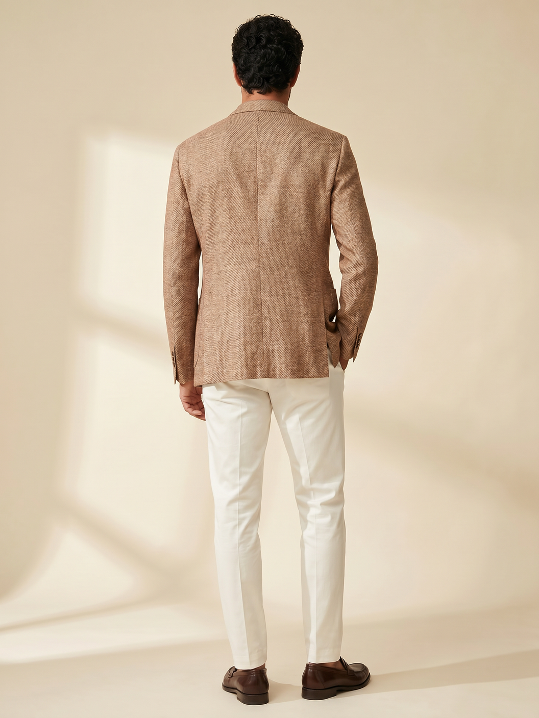 Fugàto Patch Pocket Linen Soft Blazer – Copper - Full Body Back