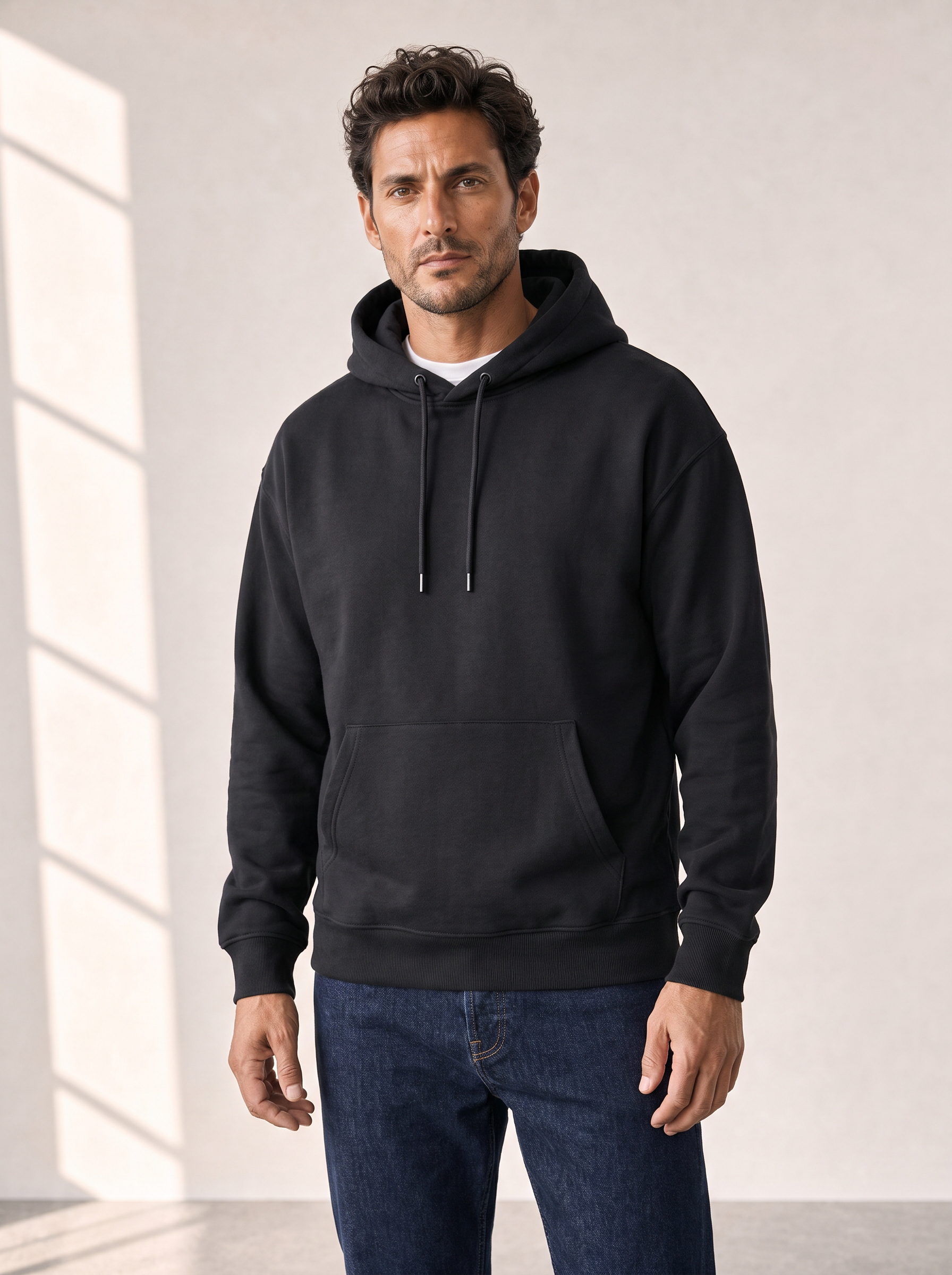 I AM MUSIC SILK PRINT HOODIE - BASTILLE – BLACK - Hero Front