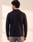 Gran Sasso Milano-Rib Shirt Jacket — Black - BLACK - Mid-Body Back