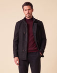 FRADI Kyran Stand-Collar Coat – BLACK - Hero Front