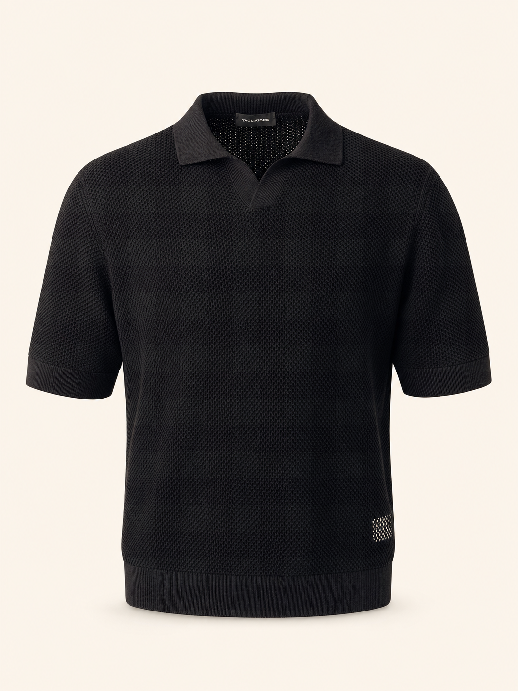 Tagliatore Tilley Knit Polo Black — Image 5