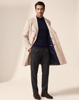 Sultan Double-Breasted Coat – SAND – CREAM - Full Body Front