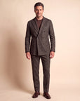 Circolo 1901 Double-Breasted Herringbone-Print Suit – BLACK - Full Front Model