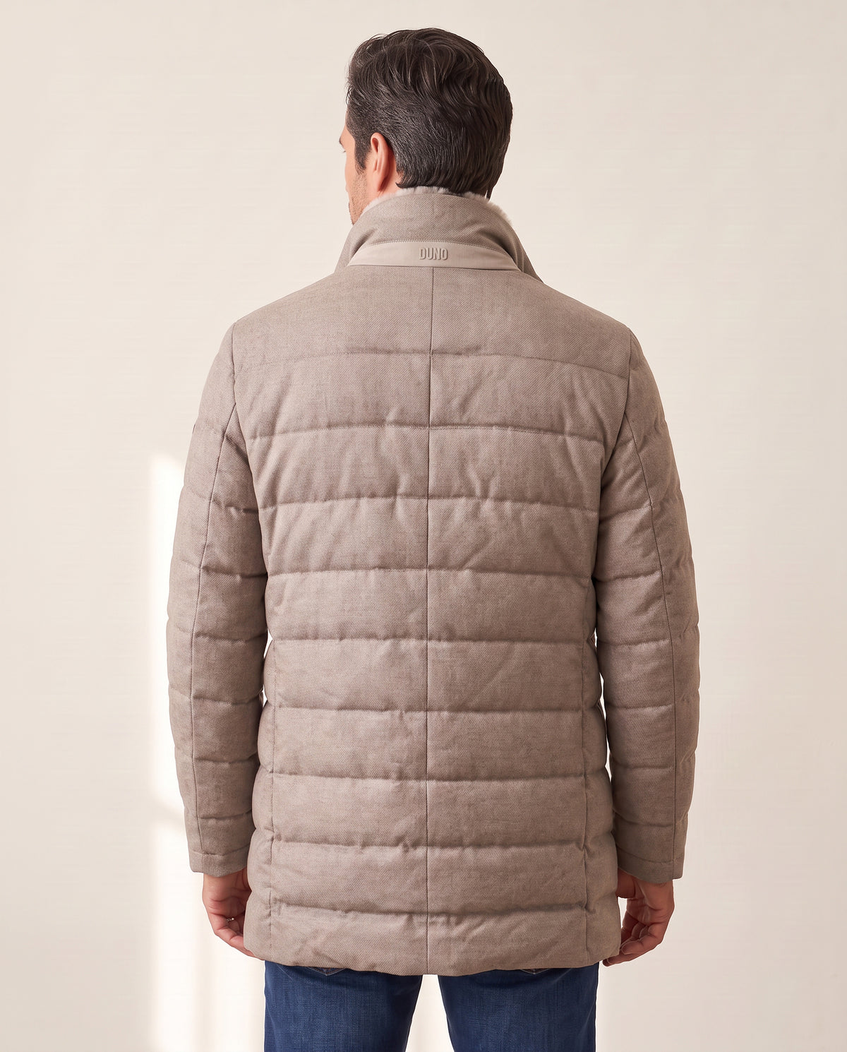 DUNO Orlando F Technical Wool Down Jacket – WALNUT BROWN - Mid-body back