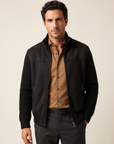 ECO SHEARLING AND SUPER GEELONG JACKET – BLACK - Hero Front