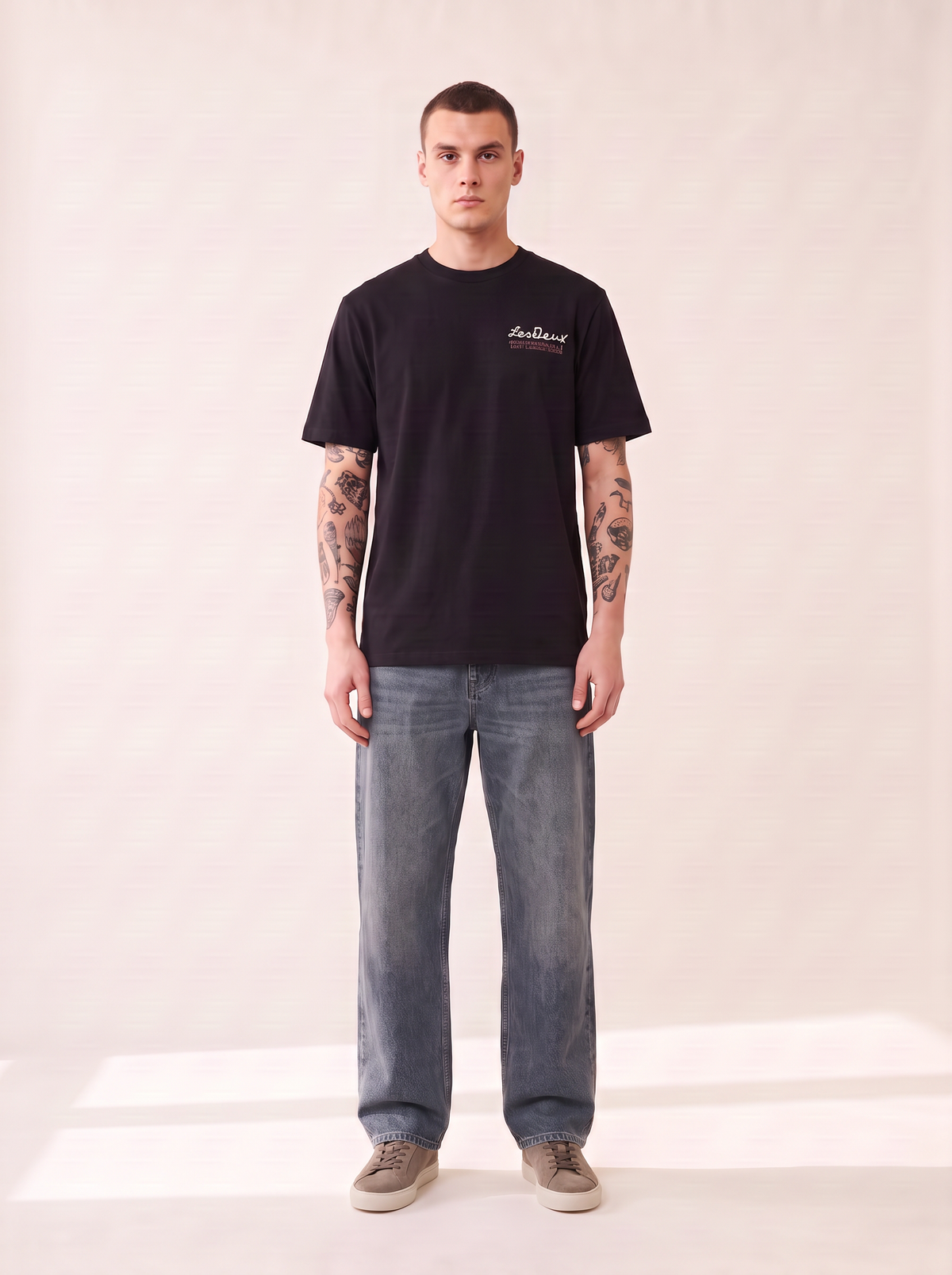RURAL T-SHIRT - LES DEUX – BLACK - Full Front Model